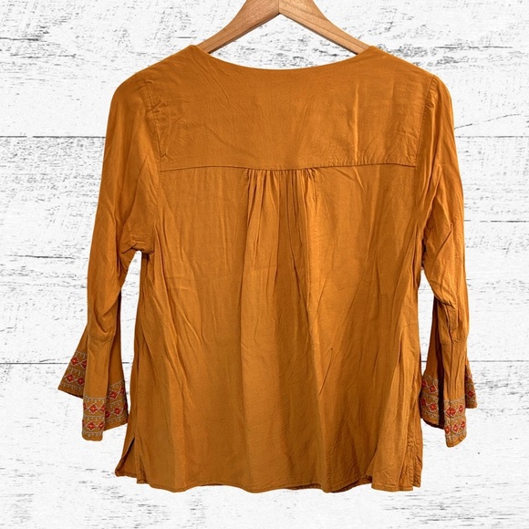 Savanna Brown Embellished Blouse with Red Floral Embroidery - Picture 2 of 4